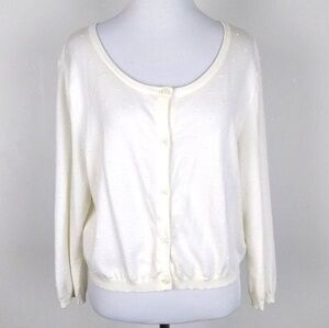 Elle Button Up Dotted Sweater Cardigan | sz XL